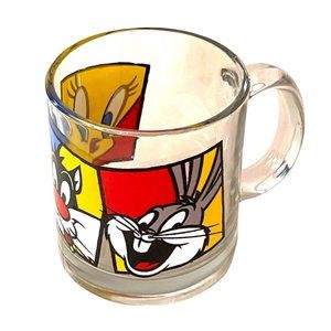 Warner Brothers Mug Bugs Bunny Tweety Bird Sylvester Cat 1994 Vintage 3.75" x 3"